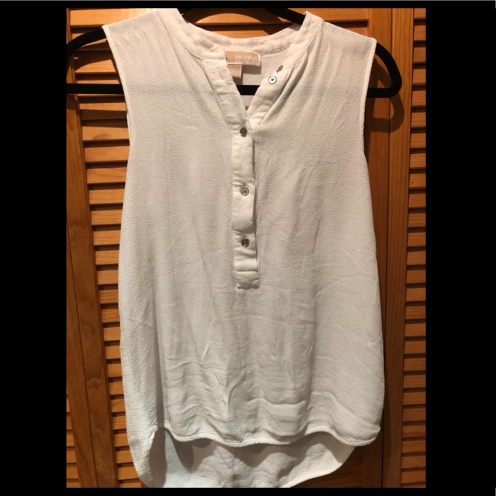 Michael Kors White Top Shirt Small Classic Silver
